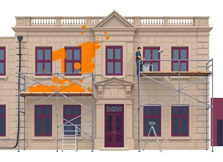 Ravalement de façade en pierre, nettoyage et application d'enduit