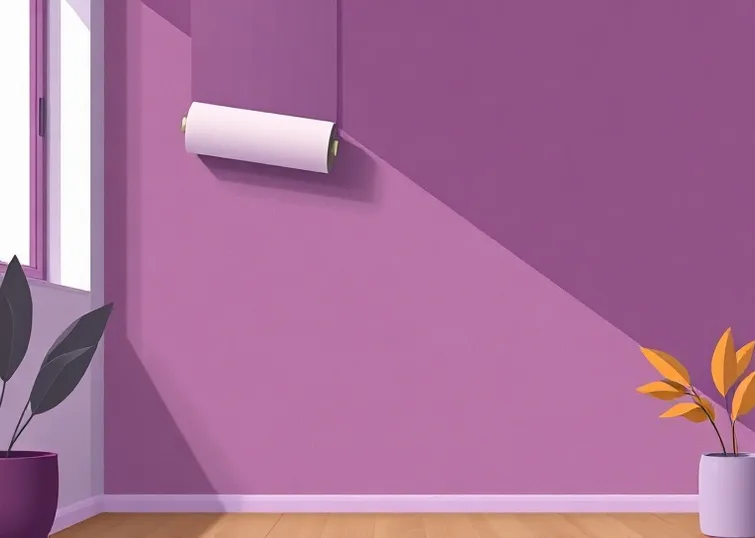 Pose de papier peint, rouleau et brosse à maroufler